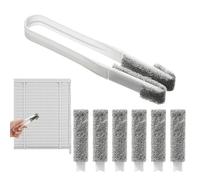 Smileshiney Blind Cleaner Duster Tool - Hand-Held Roller Blind Cleaning Brush | With 6 Replacement Heads Blind Cleaning Brush Hand-Held Window Duster For Car Vent