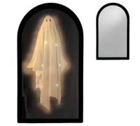 Smileshiney Halloween Hologram Ghost Mirror, Spooky Scary Ghosts Light Up Eerie Hologram Ghost Mirror For Indoor - Creepy Holiday Decoration, Haunted House Props For Fireplace Escape Room 50x24x2.5cm