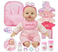 SMILESSKIDDO 12 Inch Soft Baby Doll for girls with Take Along Dolls Backpack Carrier Accessories, Baby Doll Set and Baby Dolls Clothes,bibi doll baby boy doll for Kids 2 3 4 5 Year Old
