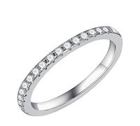 SMILEST 2mm Moissanite Half Eternity Wedding Band for Women, 0.3-0.4ct D Color VVS1 Clarity Lab Created Diamond Wedding Band 14K White Yellow Rose Gold Vermeil Moissanite Stackable Rings for Women