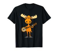 Smileteesanima Funny Big headed Moose Playing Banjo Cartoon T-Shirt