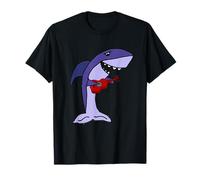 Smileteesmusica Funny Shark Playing Ukulele Music Cartoon T-Shirt