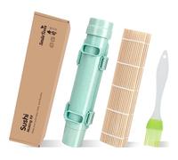 SmileTools Sushi Making Kit, Sushi Roller, Sushi Bazooka, Sushi Maker, Bamboo Sushi Rolling Mat For Beginners (Green)