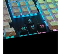 Smiley Backlit Keycap Set - Custom kecaps for Cherry MX Mechanical Keyboard, SA Profile, R4 Keycaps, Translucent Backlight, Artisan, Personalized Keycap (4pk - Arrow Keys) (Arrow Keys Set)