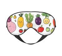 Smiley Carrot Print Sleep Mask with Adjustable Strap, Comfortable Eye Cover for Travel, Yoga, Napping, Sleeping & Relaxation