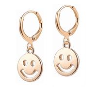 Smiley Face Dangle Earrings for Women Preppy Jewelry Cute Happy Face Drop Cartilage Colorful Small Huggie Hoop Trendy Aesthetic Y2K Hypoallergenic Earrings Gifts, Zinc, No Gemstone