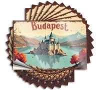 Smiley Face Decal Aesthetic Decals, Play Room Decorations Cute Pattern Design for Football Notebook | Hat Removable Vinyl Budapest Castle Amidst Autumnal Mountains(6X9CM)