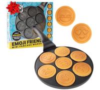 Smiley Face Friends Mini Pancake Pan - Make 7 Unique Flapjacks - Nonstick Griddle for Breakfast Magic & Easy Cleanup - Fun Smiley Face Gift for Kids and Adults, Boys or Girls, Great Birthday Treat
