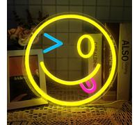Smiley Face Neon Sign, Smiley Neon Sign for Wall Decor, Led Signs for Bedroom Wall, Light Up Signs for Wall Decor, Led Neon Sign for Bedroom Kids Room