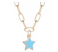 Smiley Face Pendant Necklaces for Women Y2k Preppy Stuff Happy Lightning Bolt Heart Star Small Dangle Chokers Trendy Aesthetic Cute Colorful Gold White Red Pink Yellow Blue Jewelry Hypoallergenic Gift