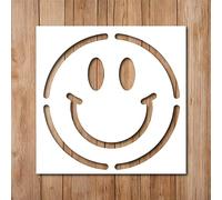 Smiley Face Stencil - Inspirational Street Art Graffiti Stencils for Painting on Wood, Glass, Wall, Rock, Walls, Glassware, Canvas - Inspirational Street Art Graffiti Stencil (6x6)