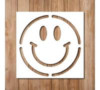 Smiley Face Stencil - Inspirational Street Art Graffiti Stencils for Painting on Wood, Glass, Wall, Rock, Walls, Glassware, Canvas - Inspirational Street Art Graffiti Stencil (4 x 4 Inch)