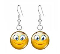 Smiley Face Themed Drop Earrings (Smiley 1)