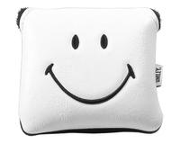 Smiley Golf Club Headcover - Classic Mallet Putter - White