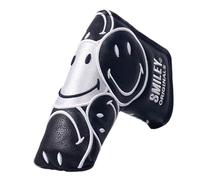 Smiley Golf Club Headcover - Stacked Blade Putter - Black/White