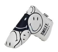 Smiley Golf Club Headcover - Stacked Blade Putter - White/Black