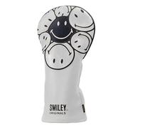 Smiley Golf Club Headcover - Stacked Hybrid - White/Black
