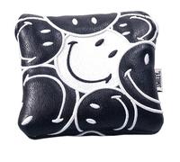 Smiley Golf Club Headcover - Stacked Mallet Putter - Black/White