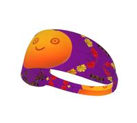 Smiley Orange Picture Elastic Exercise Headband Head Tie,Headband for Men and Women,Hair Band for Yoga Fitness