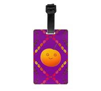 Smiley Orange Travel Luggage Tags, Removable Children's School Bags, briefcases, Sports Bag Tags, Golf Bag Privacy Labels