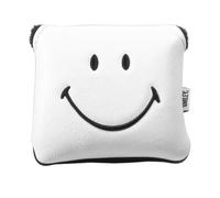 Smiley Golf Club Headcover - Classic Mallet Putter - White
