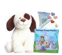 Smiley Patch Dog - Plush Soft Toy - 16 inch/ 40cm - Build Your own Teddy Bear Making Kit - no sew