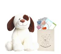 Smiley Patch Dog - Soft Plush Toy - 10 inch / 25cm - Build your own Teddy Bear Kit