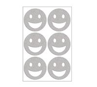 Smiley set with 6 reflective smileys, iron-on transfer, reflective, set with 6 smileys, visibility & more safety in the dark and road traffic