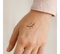 Smiley tattoo - Temporalis® | Temporary tattoos for women and men - Vegan fake tattoos, waterproof and EU-certified - Lasts 1 to 2 weeks [ Grumpy smiley ]