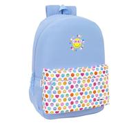 SMILEY WORLD JOYFUL - Children's School Backpack, Ideal for Children of Different Ages, Comfortable and Versatile, Quality and Resistance, 30 x 14 x 46 cm, Light Blue/Multicolor, M, Casual