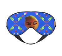 Smiley Yellow Pear Print Eye Mask for Comfortable Sleep â€“ Elastic Nighttime Shade, Perfect for Plane, Travel, and Meditation