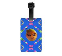 Smiley Yellow Pear Travel Luggage Tags, Removable Children's School Bags, briefcases, Sports Bag Tags, Golf Bag Privacy Labels