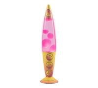 SmileyWorld® 16-Inch Pink & Yellow Lava Lamp, Retro Mood Light for Bedrooms | Flowing Pink Wax | Officially Licensed Product | E14 Bulb Creates Colourful Retro Ambience for Bedrooms and Gaming Rooms.