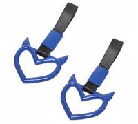 smilfuy 2PCS Devil Heart Handle Ring, Rear Bumper Warning Grab Handle Ring for Cars, Car Handles Strap Drift Charm, Auto Interior Exterior Decoration, Suitable for Car Bus Subway (Blue)