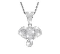 smilfuy Bling Elephant Diamond Car Mirror Interior Hanging Ornament, Lucky Crystal Rhinestone Pendant Car Rear View Mirror Charm, Car Accessories for Women, Silver