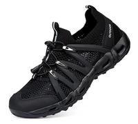 Smilice Trail-to-Stream Water Shoes for Couples - Quick-Dry Mesh & Drainage Sole Black