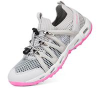 Smilice Trail-to-Stream Water Shoes for Couples - Quick-Dry Mesh & Drainage Sole Light Grey