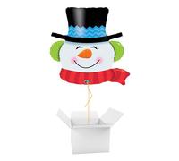 Smilin' Snowman Christmas Giant Helium Foil Balloon - Inflated Balloon in a Box