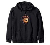 Smiling Acorn for Oak Tree and Nuts Lovers Zip Hoodie