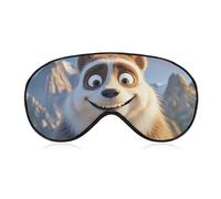 Smiling Animal Eye Mask for Women & Men, Breathable & Adjustable Eye Cover, Ultra Soft Sleep Mask, Lightweight Travel Blindfold for Airplane, Nap, Night Sleeping