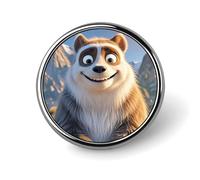 Smiling Animal Round Badge for Men Women, Durable & Stylish Lapel Pins, Lightweight Metal Badges for Shirts, Jackets, Hats