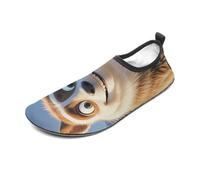Smiling Animal Water Shoes for Men Women, Lightweight Stretch Swim Shoes with Anti-Slip Rubber Sole, Quick-Dry Aqua Socks for Pool, Beach, Surfing, Style, 8 Women/8 Men