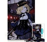 Smiling Anime Girl in Train Station 1000 Piece Jigsaws for Teenagers Mind Exercise Toy Mental Relax Design Assembly Santa Wish List 38x26cm