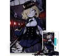 Smiling Anime Girl in Train Station Jigsaw Puzzle for Teenagers 1000 Pieces Brain Skill Home Activity Exact Edge Festive Gift 38x52cm
