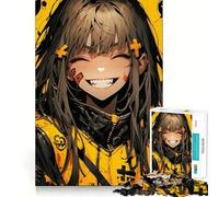 Smiling Anime Girl Jigsaw Puzzle for Adults 1000 Pieces Mind Exercise Toy Together Fun Precision Cut Unique Gift 38x52cm