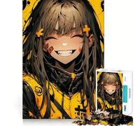 Smiling Anime Girl Jigsaw Puzzles 1000 Piece for Teenagers Enhance Memory Leisure Time Solid Cut Santa Wish Item 50x75cm