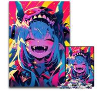 Smiling Anime Girl with Demon Mask 1000Piece Jigsaw Puzzles for Adults Impossible Jigsaw Puzzles for Adults Fun at Home Activities Birthday Present Travel Gifts 1000 PCS(75x50cm)