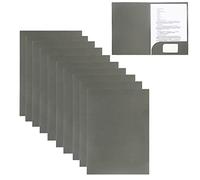 Smiling Art A4 Kraft Paper Presentation Folder, 320 g/m², Grey, Pack of 10 for School, University, Project, Business
