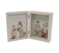 Smiling Art MDF Wood 2-in-1 Folding Double 3D Object Frame - White, 2x13x18 cm