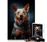Smiling Australian Cattle Dog 1000 Pieces Jigsaw Puzzles for Adults Think Smart Toy Quiet Fun Accurate Cut 50x75cm